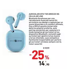 Breeze - Auricolari Bth Tws  Ms Cellular Line