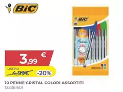 Bic - 10 Penne Cristal Colori Assortiti
