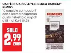 Kimbo - Caffè In Capsule "Espresso Barista"