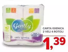 Gently - Carta Igienica 2 Veli 4 Rotoli