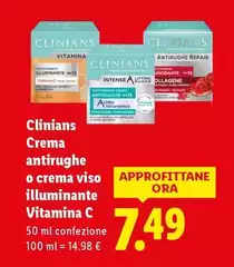 Clinians - Crema Antirughe O Crema Viso Illuminante Vitamina C