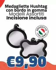 Medagliette Hushtag Con Bordo In Gomma