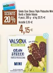 Valsoia - Gelato Gran Stecco Triplo Pistacchio Mini