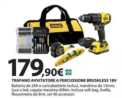 Stanley - Trapano Avvitatore A Percussione Brushless 18V