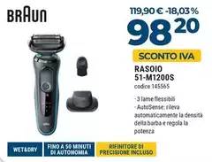 Braun - Series 5 51-M1200s Rasoio Elettrico Trimmer Nero, Blu