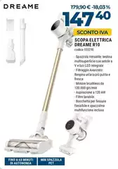 Dreame - R10 Aspirapolvere A Bastone 2 In 1 Batteria Secco Senza Sacchetto 350 W Bianco 2,5 Ah