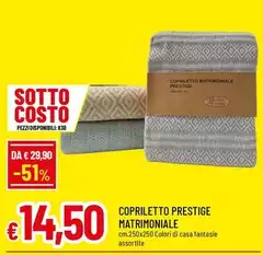 Copriletto Prestige Matrimoniale