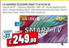LG - 43UR78003 Televisore Smart Tv 4K Ultra HD