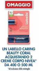 Labello - Un  Caring Beauty Coral Acquistando 2 Creme Corpo Nivea Da 400 O 500 Ml