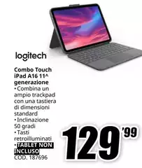Logitech - Combo Touch iPad A16 11^ Generazione