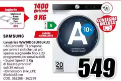 Samsung - Lavatrice WW90DGGU85LKU3
