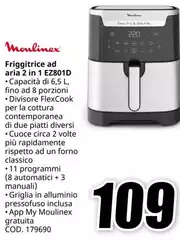 Moulinex - Friggitrice Ad Aria 2 In 1 EZ801D