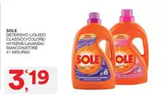 Sole - Detersivo Liquido Classico/ Colore/ Hygiene/ Lavanda/ Smacchiatore