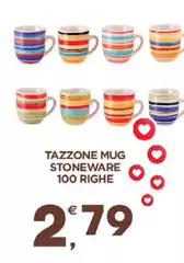 Tazzeone Mug Stoneware 100 Righe
