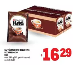 Hag - Caffè Macinato In Bustine Decaffeinato