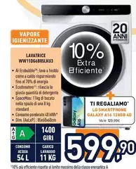Samsung - Lavatrice WW11DG6B85LKU3