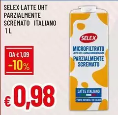 Selex - Latte UHT Parzialmente Scremato Italiano