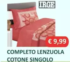 Irge - Completo Lenzuola Cotone Singolo