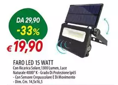 Faro -  Led 15 Watt