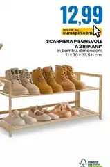 Scarpiera Pieghevole A 2 Ripiani