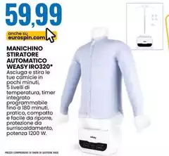 Weasy Manichino Stiratore Automatico IRO320