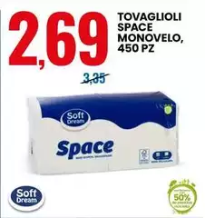 Soft Dream - Tovaglioli Space Monovelo, 450 Pz