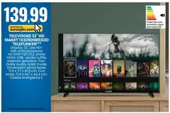 Telefunken - Televisore 32" Hd Smart T13900e5312d