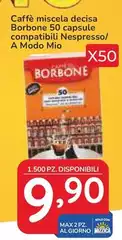 Caffe Borbone - Caffè Miscela Decisa 50 Capsule Compatibili Nespresso/ A Modo Mio