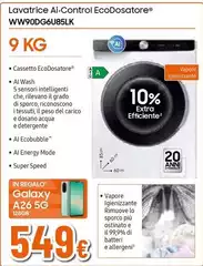 Samsung - Lavatrice Ai-Control EcoDosatore® WW90DG6U85LK