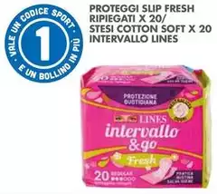 Lines - Proteggi Slip Fresh Ripiegati / Stesi Cotton Soft X 20 Intervallo