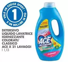 Ace - Detersivo Liquido Lavatrice Igienizzante Colorati