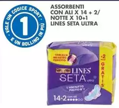 Lines - Assorbenti Con Ali X 14 + 2/ Notte X 10+1 Seta Ultra