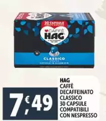 Hag - Caffè Decaffeinato Classico Compatibili Con Nespresso