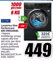 Samsung - Lavatrice Slim Perfectcare 600 Ew6s306bl
