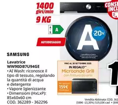 Samsung - Lavatrice WW90DB7U94GE