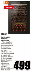 Haier - Cantina Vino 50 Serie 3 HWS49A6A