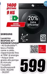 Samsung - Lavatrice WW90DBT7U94GB