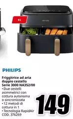 Philips - Friggitrice Ad Aria Doppio Cestello Serie 3000 NA352/00
