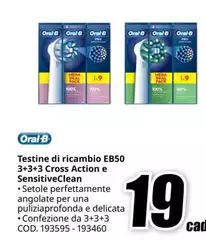 Oral b - Testine Di Ricambio Eb50 3+33-cross Action E SensitiveClean