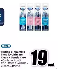 Oral b - Testine Di Ricambio Linea Io Ultimate Clean + Gentle Care