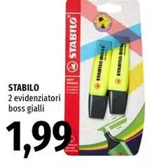 Stabilo - 2 Evidenziatori Boss Gialli