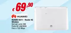 Huawei - B311 Router Wireless Dual-Band (2.4 GHz/5 GHz) 4G Bianco