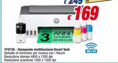 HP - 1F3Y3A-Stampante Multifunzione Smart Tank