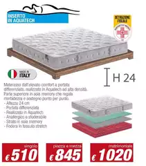 IH24 Materasso Dall'elevato Comfort A Portata Differenziata