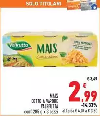 Valfrutta - Mais Cotto A Vapore