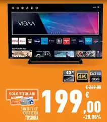 Toshiba - Smart Tv 43" 43U73X6303A