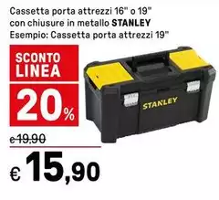 Stanley - Cassetta Porta Attrezzi 16" O 19" Con Chiusure In Metallo