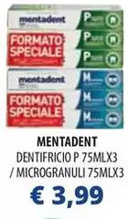 Mentadent - Dentifricio P 75mlx3 / Microgranuli