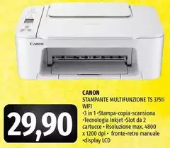 Canon - Stampante Multifunzione Ts 37511 Wifi