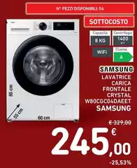 Samsung - Lavatrice Carica Frontale Crystal W80CGC04DAEET